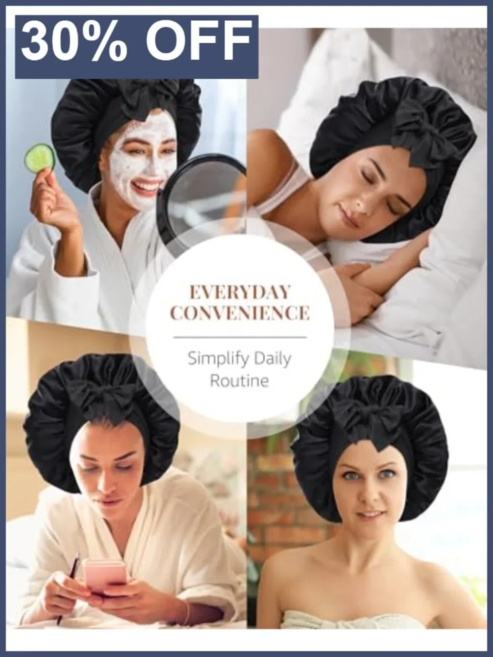 Mulberry Silk Sleep Bonnet for Women Adjustable Hair Cap